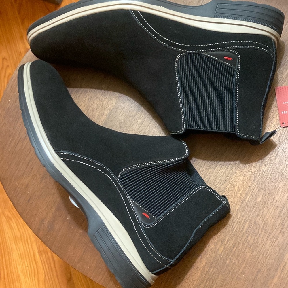Nwt Stacey Adam’s  micro suede black men’s shoe